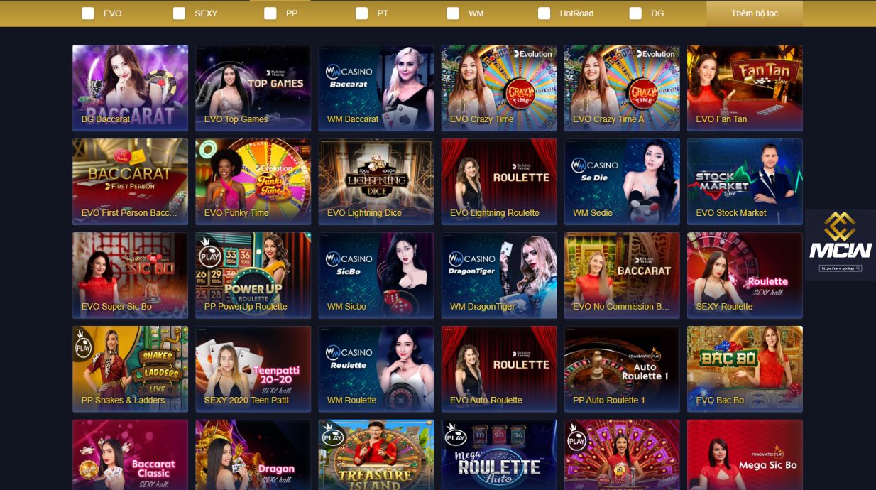 Danh sách game hot nhất định không được bỏ lỡ trên Trang Casinomcw